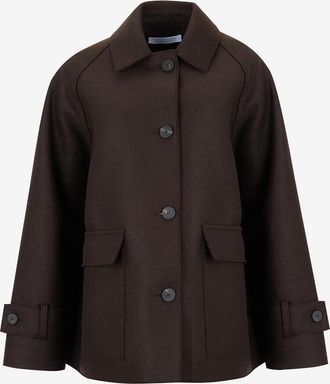 Harris Wharf London Oversize-Jacke aus Wolle mit Puff&auml;rmeln