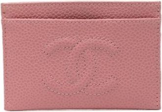 Chanel Pre-owned Wallets, female, Pink, Size: ONE SIZE Pre-owned Card Holder