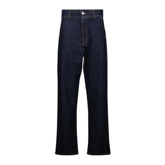 Moschino Straight Fit Jeans, female, Blue, M, Dark Blue Denim High Waist Jeans