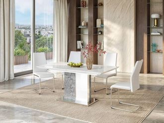 Vente-Unique Extendable Dining Table - 6 To 8 Place Settings - MDF - Colours: in Grey