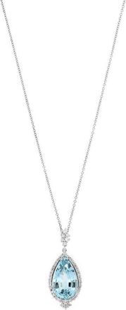 Bony Levy Aquamarine & Diamond Pendant Necklace in 18K White Gold Aquamarine at Nordstrom