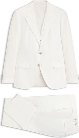 HUGO BOSS Three-piece slim-fit suit in cotton and linen