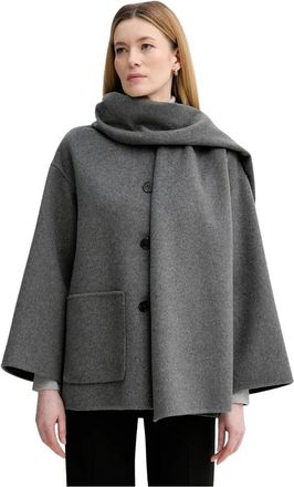 Marc O'Polo Abrigo de Cuello Redondo Oversize - Coats - Mujer - Gris - M