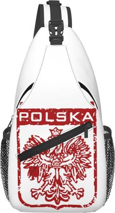 Generic Polish Flag Poland Polska Eagle Chest Bag With Zipper Crossbody Bag Anti Theft Fanny Pack For Cycling Women Men
