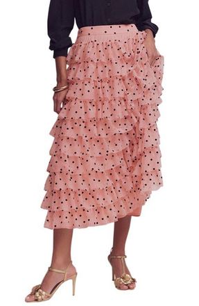 Boden Ruffle Tulle Skirt in Pink Painted Dot at Nordstrom, Size 10