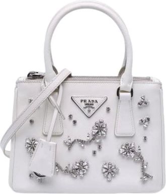 Prada Pre-owned Handbags, female, White, Size: ONE SIZE Pre-owned Leather Handbag