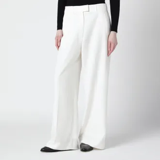 Frankie Shop Pantaloni Brickell bianchi in misto lana