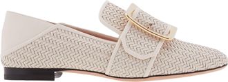 Bally Janelle Interlaced Leather Loafers, Brand Size 35 ( US Size 4.5 )