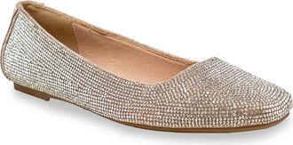 Chase + Chloe by Intouch Footwear Rhinestone Flat in Beige at Nordstrom Rack, Size 7.5