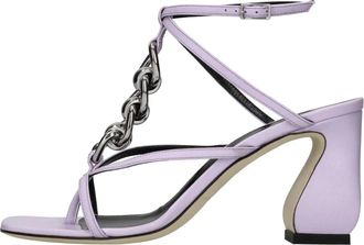 Sergio Rossi Sandaletten Lavander - Dames - Sandalen met hakken - Paars - 40 EU - Leer - Schoenen
