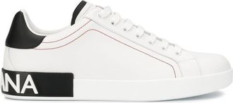 Dolce & Gabbana BlackWhite Leather Sneakers