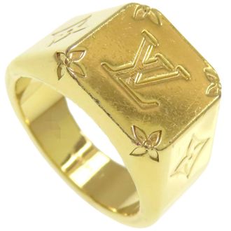 Louis Vuitton Gold Metal Band Ring (Pre-Owned)