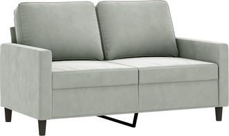 vidaXL Sof&aacute; De 2 Plazas De Terciopelo Gris Claro 120 Cm Vidaxl