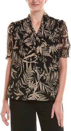 Jones New York Tie Neck Puff Sleeve Blouse
