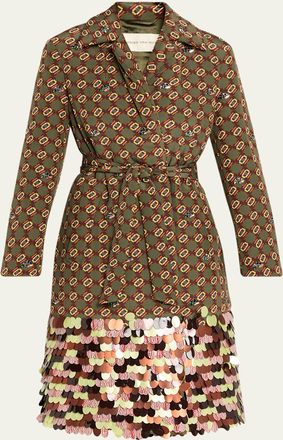 Dries Van Noten Roltas Embellished Silk Wrap Coat