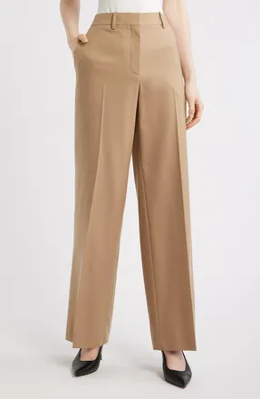 Theory High Waist Flare Leg Pants in New Camel at Nordstrom, Size 00