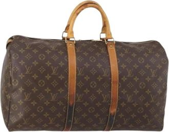 Louis Vuitton Pre-owned Canvas Weekendtas - Dames - Vintage Weekendtas - Bruin - ONE Size - Vintage