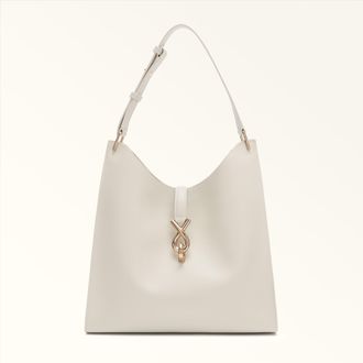 Furla Mianova Borsa A Spalla M Perla E Grigio Chiaro Pelle Di Vitello Ferrara Donna