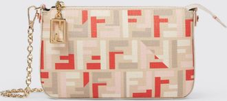 Fendi Pouch Baguette Fendi in cotone spalmato con monogram FF all over