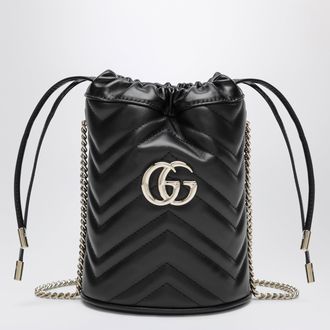Gucci Small black GG Marmont bucket bag