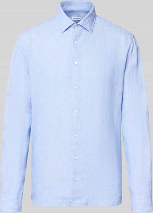 Seidensticker Regular Fit Business-Hemd aus Leinen mit Kentkragen in Bleu, Gr&ouml;&szlig;e 39