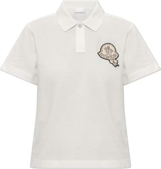Moncler Polo Shirt Met Logopatch - Dames - Polos - Wit - M - Katoen - Tops
