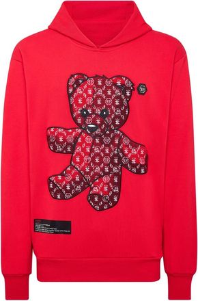 Philipp Plein Teddy Hooded Sweatshirt - unisex - Hoodies - Rood - 2XL - Katoen - Hoodies & sweatvesten