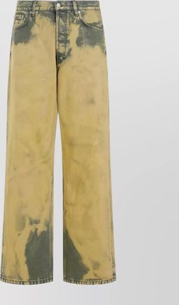 Dries Van Noten wide-leg cotton pine pants