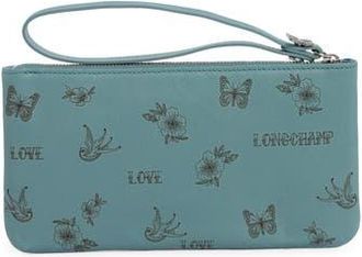 Longchamp Le Pliage Cuir Tattoo Wristlet in Turquoise at Nordstrom Rack