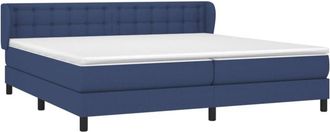 vidaXL Cama Box Spring Con Colch&oacute;n Tela Azul 200x200 Cm Vidaxl