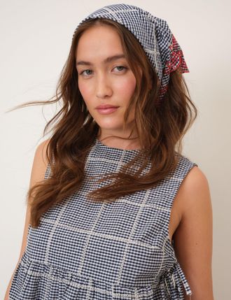 Nobody's Child Navy Gingham Scarf