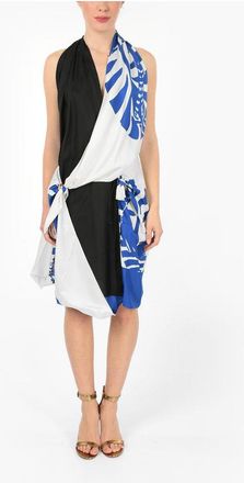 Bottega Veneta Vestito Halterneck ZEBRA Drappeggiato taglia 42