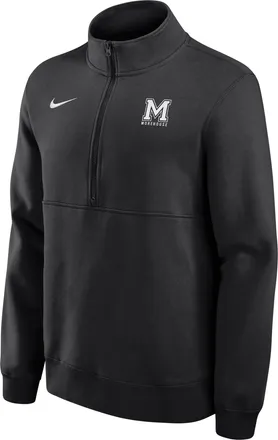 Nike Morehouse College Maroon Tigers Club Nike Mens College Fleece Half-Zip Top in Black | M34407MORE26-BLK