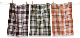 Tag Set of 3 Autumn Plaid Dishtowels for Fall Kitchen Use in Multicolored at Nordstrom