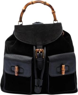 Gucci Pre-owned Leather gucci-bags - Dames - Vintage Rugzakken - Zwart - ONE Size - Vintage