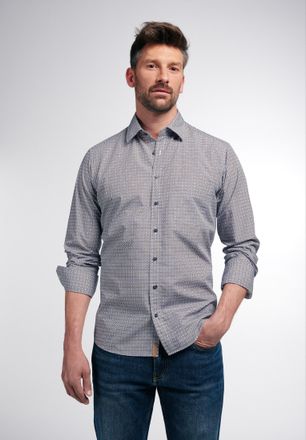 Eterna Langarmhemd ETERNA REGULAR FIT, Herren, Gr. XXL, US-Gr&ouml;ssen, braun, Popeline, 70% Baumwolle, 30% Lyocell, normal, Manschette, Hemden Langarmhemd, EASY