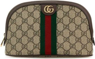Gucci Ophidia makeup bag - women - Leather/Canvas/Metal - One Size - Neutrals
