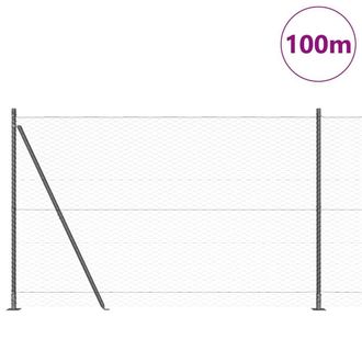 Berkfield Home Hexagon Fence Grey 1.5x100 m Steel