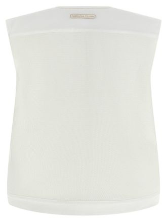 Fabiana Filippi Denim and Knit Vest - White