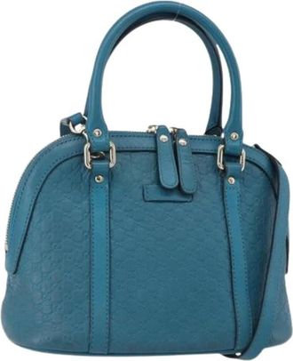 Gucci Pre-owned Mini Bags, female, Blue, Size: ONE SIZE Pre-owned Leather Mini Bag
