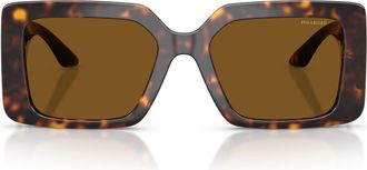 Versace 0ve4505u Rectangular Tortoiseshell Sunglasses