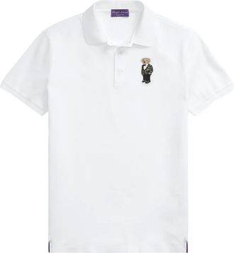 Ralph Lauren Purple Label Polo con ricamo Polo Bear - Bianco