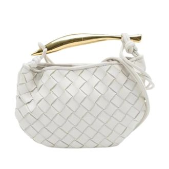Bottega Veneta Pre-owned Woven Nappa Satchel - Dames - Pre-owned - Wit - Maat: ONE Size Leer