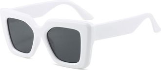 Generic Large Frame Mens Outdoor Sunglasses Commuter Womens Vacation Decorative Sun Glasses(White)