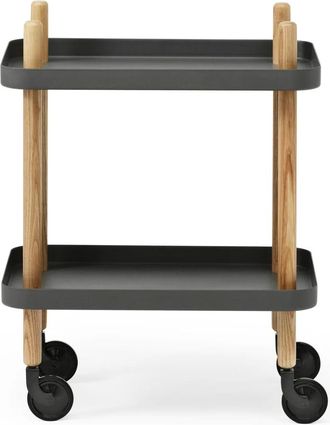 NORMANN COPENHAGEN Block Beistellwagen, Esche / dunkelgrau
