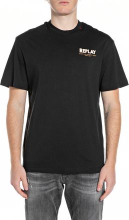 Replay T-Shirt REPLAY, Herren, Gr. XXL, schwarz, Jersey, Obermaterial: 100% Baumwolle, bedruckt, regular fit h&uuml;ftbedeckend, Rundhals, abgesteppte Kante, Shir