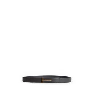 Tom Ford Grain Leather Slim T Reversible Belt - male - Tom Ford - Belts - Brown - 110 CM - Accessories