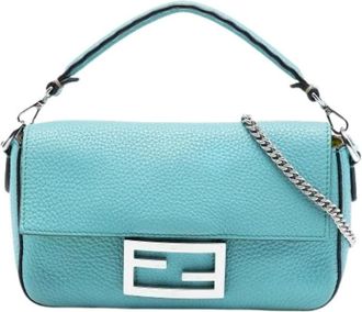 Fendi Pre-owned Mini Bags, female, Blue, Size: ONE SIZE Pre-owned Baguette Satchel