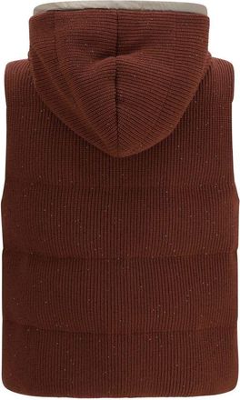 Brunello Cucinelli Womens Brown Cotton Sleveless Jacket Clothing