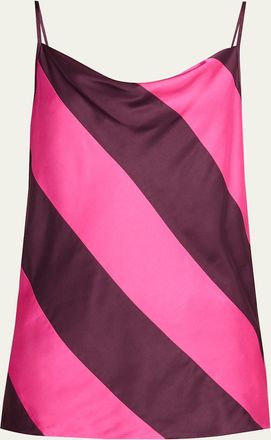 Dries Van Noten Cowl-Neck Paneled Satin Tank Top
